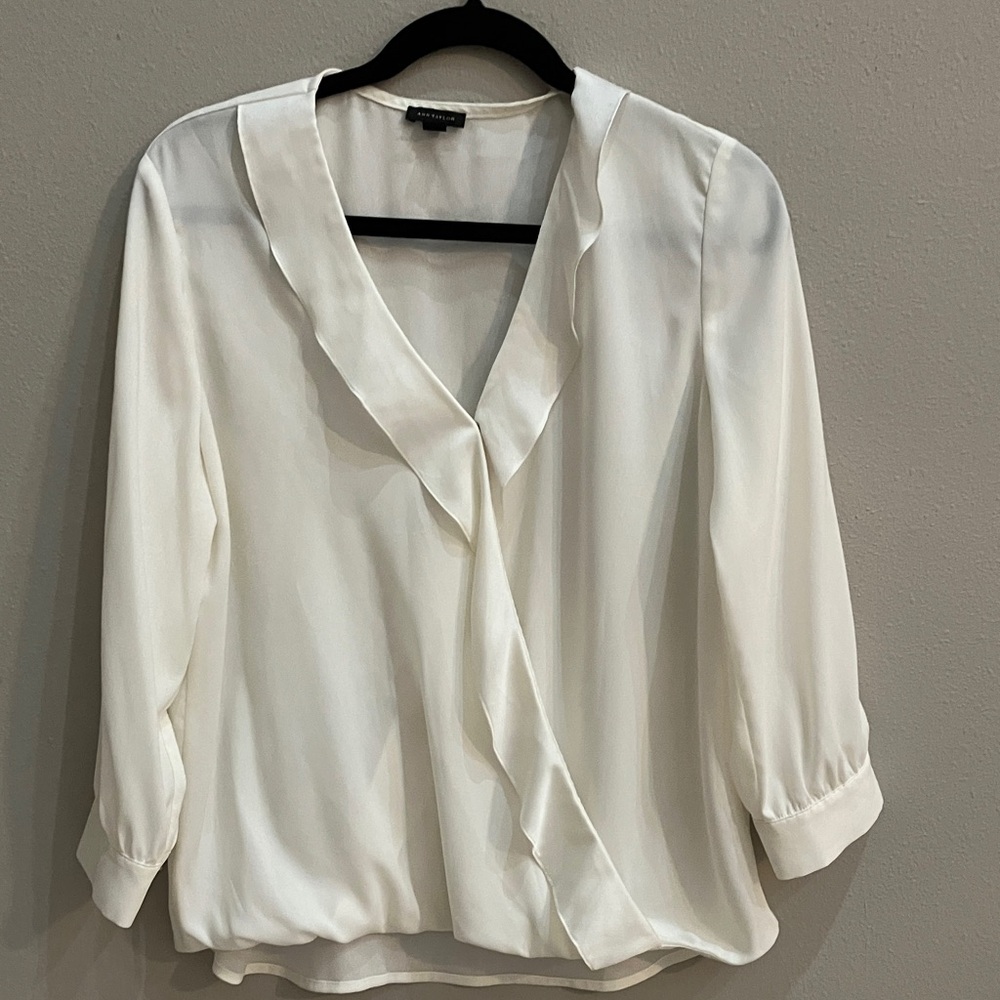 Ann Taylor Cream Blouse. Size M